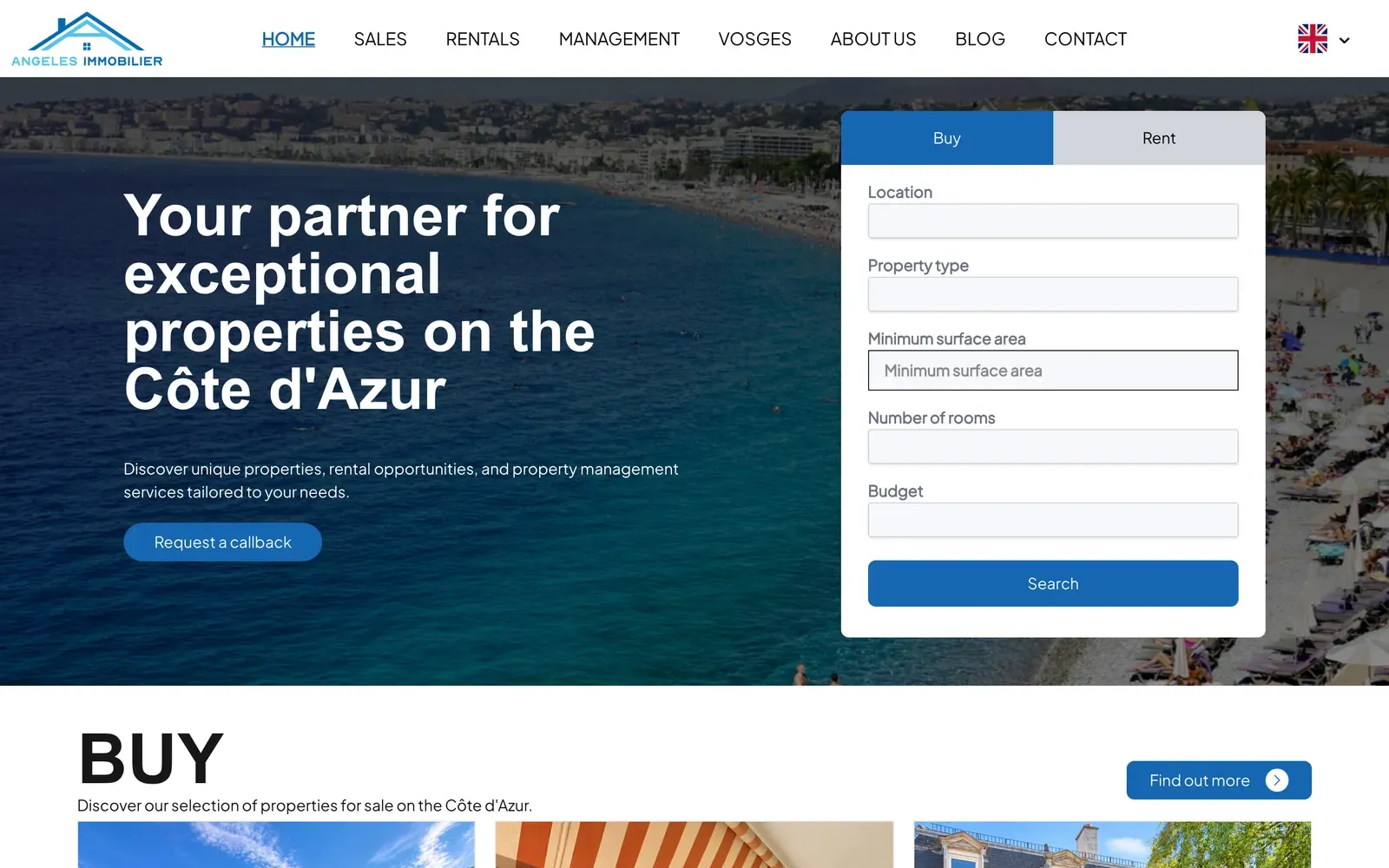 Home page in English